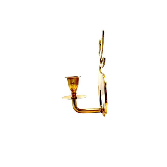 Vintage Brass Deer Christmas Stocking & Candle Holders Set Of 3 - Picture 9 of 10